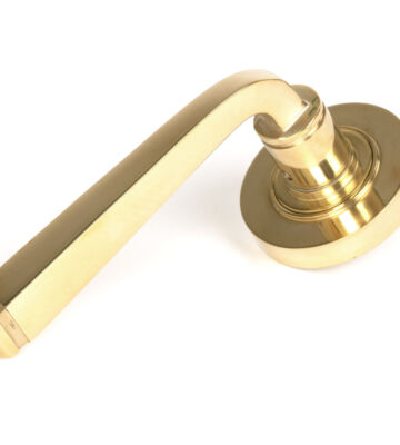 From The Anvil Polished Brass Avon Round Lever On Rose Set (Plain)