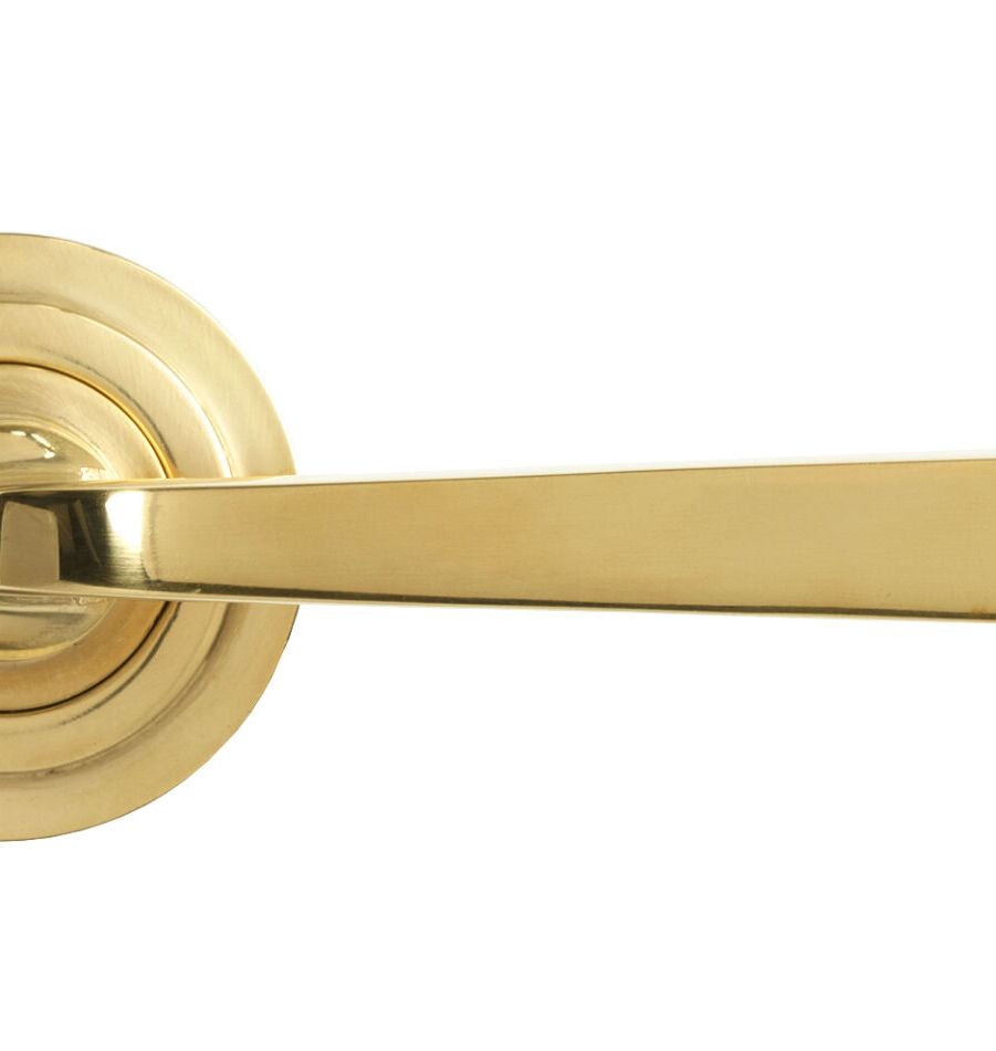 From The Anvil Polished Brass Avon Round Lever on Rose Set (Art Deco) - Unsprung - Image 3