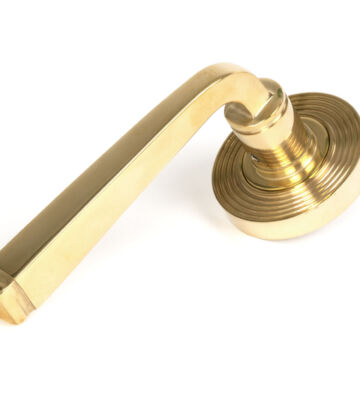 From The Anvil Polished Brass Avon Round Lever On Rose Set (Beehive)
