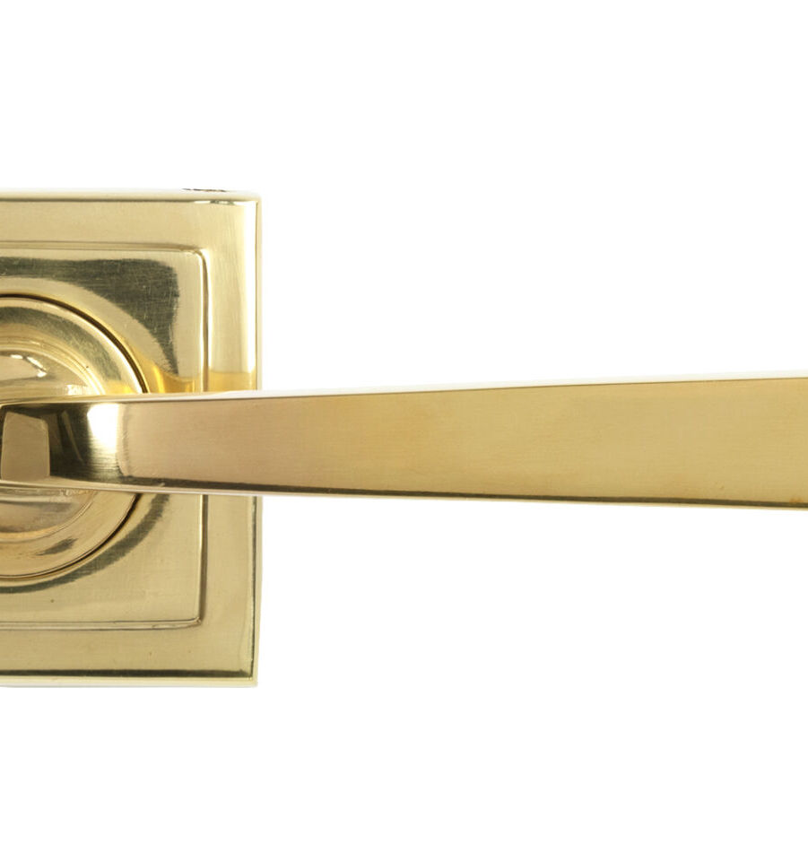 From The Anvil Polished Brass Avon Round Lever on Rose Set (Square) - Unsprung - Image 3