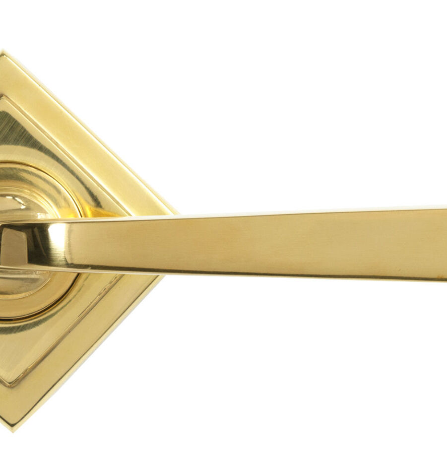 From The Anvil Polished Brass Avon Round Lever on Rose Set (Square) - Unsprung - Image 4