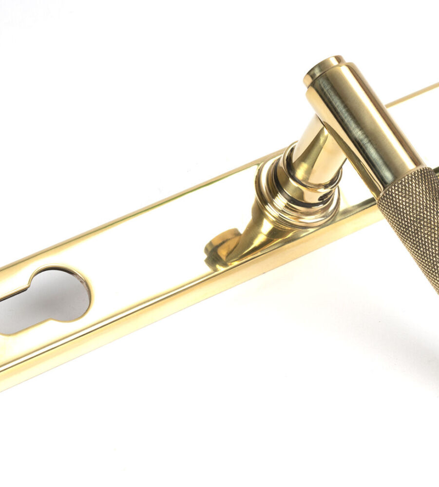 From The Anvil Polished Brass Brompton Slimline Lever Espag. Lock Set - Image 4