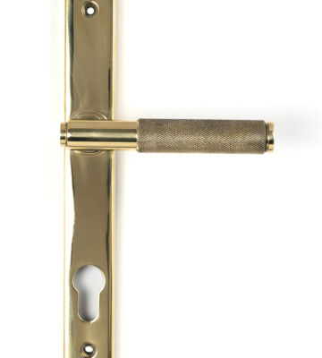 From The Anvil Polished Brass Brompton Slimline Lever Espag. Lock Set