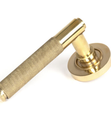 From The Anvil Polished Brass Brompton Lever on Rose Set (Plain)