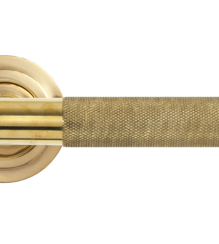 From The Anvil Polished Brass Brompton Lever on Rose Set (Art Deco) - Image 3