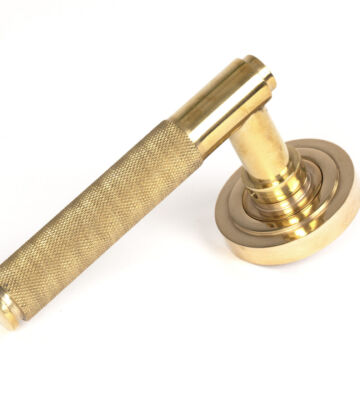 From The Anvil Polished Brass Brompton Lever on Rose Set (Art Deco) – Unsprung