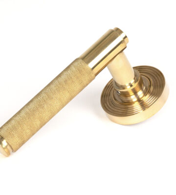 From The Anvil Polished Brass Brompton Lever On Rose Set (Beehive) – Unsprung