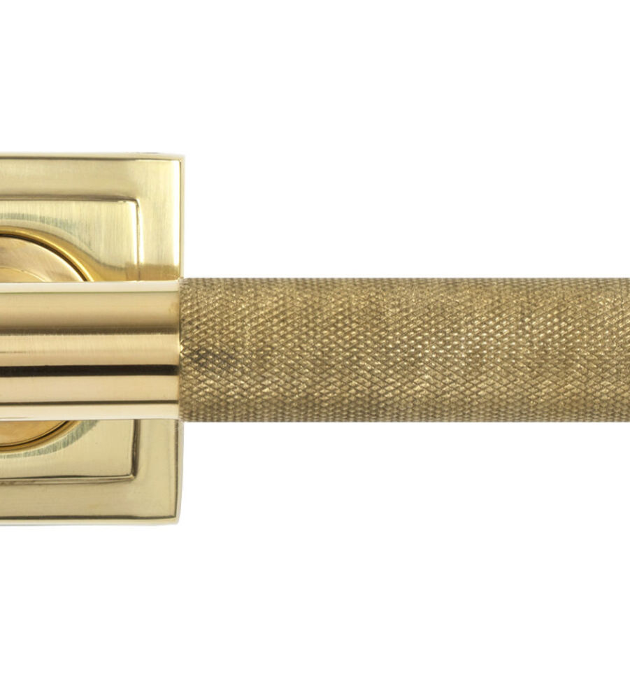 From The Anvil Polished Brass Brompton Lever on Rose Set (Square) - Image 3
