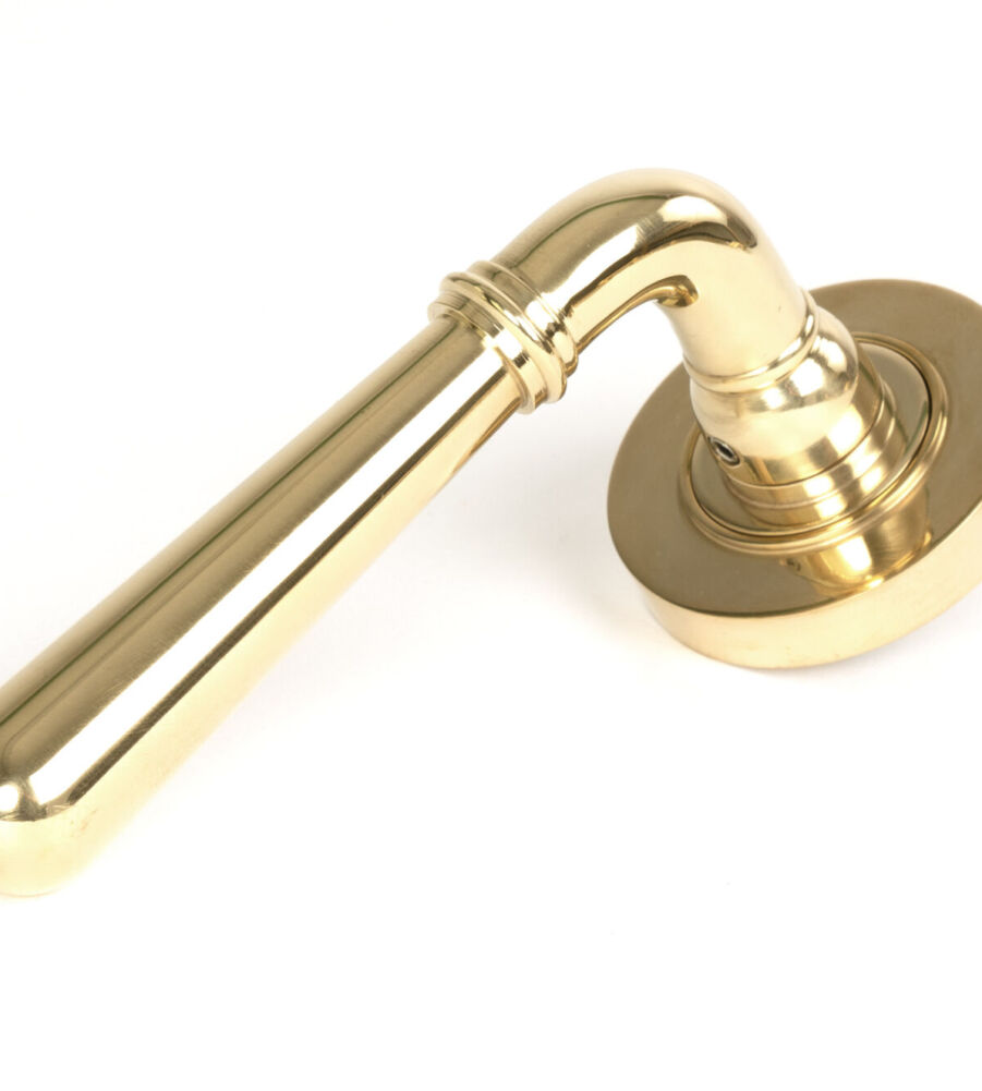 From The Anvil Polished Brass Newbury Lever on Rose Set (Plain) - Unsprung