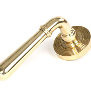From The Anvil Polished Brass Newbury Lever on Rose Set (Beehive) – Unsprung