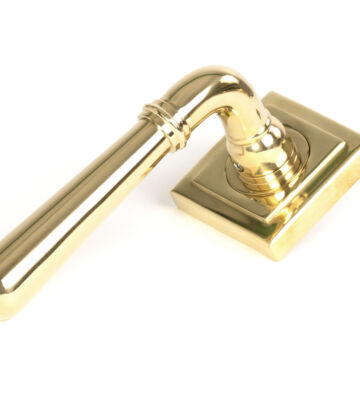 From The Anvil Polished Brass Newbury Lever on Rose Set (Square) – Unsprung