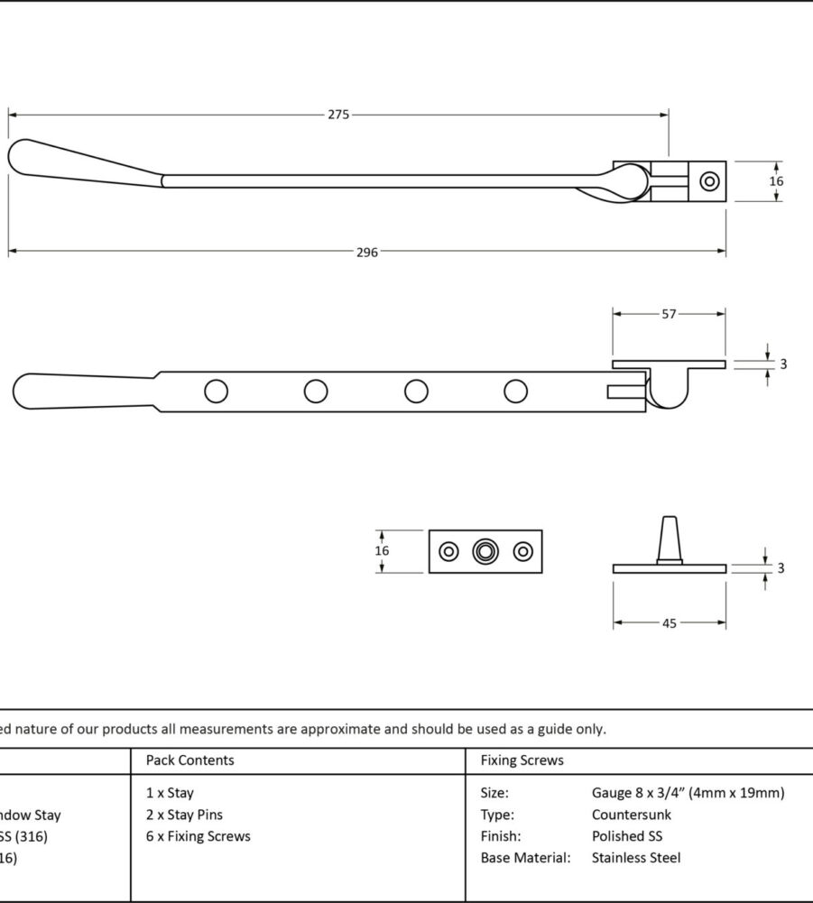 From The Anvil Polished Marine SS (316) 10" Newbury Stay - Image 2