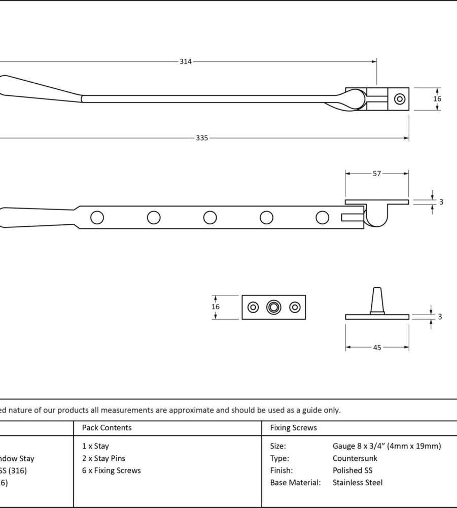 From The Anvil Polished Marine SS (316) 12" Newbury Stay - Image 2