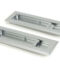 From The Anvil Satin Chrome 175mm Art Deco Rectangular Pull - Privacy Set