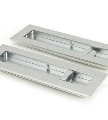 From The Anvil Satin Chrome 175mm Plain Rectangular Pull – Privacy Set