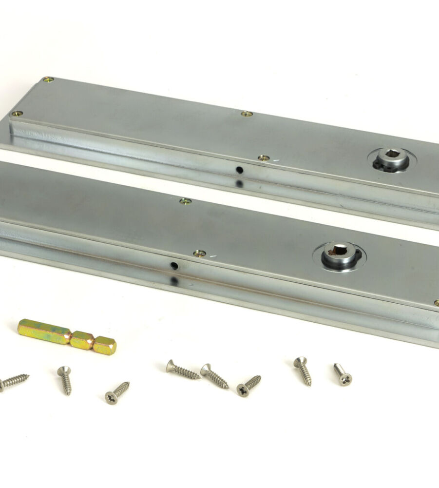 From The Anvil Satin Chrome 250mm Plain Rectangular Pull - Privacy Set - Image 4