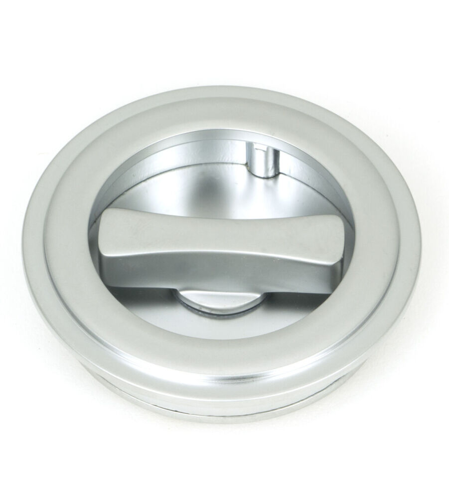 From The Anvil Satin Chrome 60mm Art Deco Round Pull - Privacy Set - Image 3
