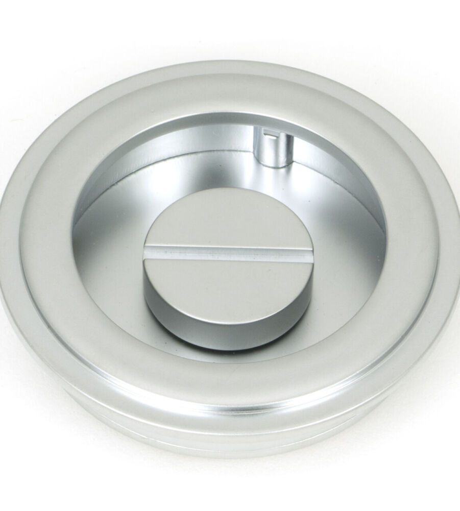 From The Anvil Satin Chrome 60mm Art Deco Round Pull - Privacy Set - Image 4