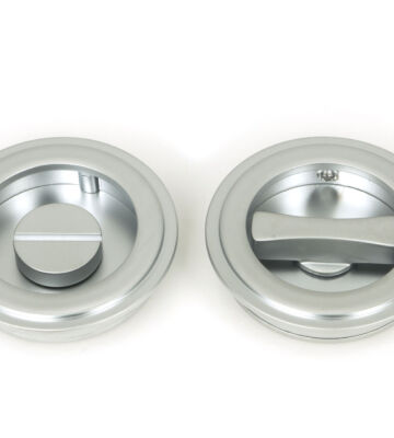 From The Anvil Satin Chrome 60mm Art Deco Round Pull – Privacy Set