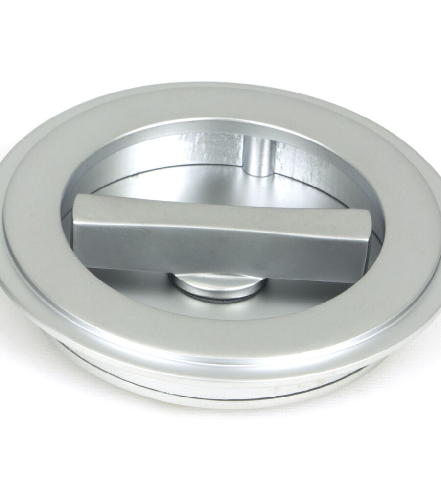 From The Anvil Satin Chrome 75mm Art Deco Round Pull - Privacy Set - Image 3