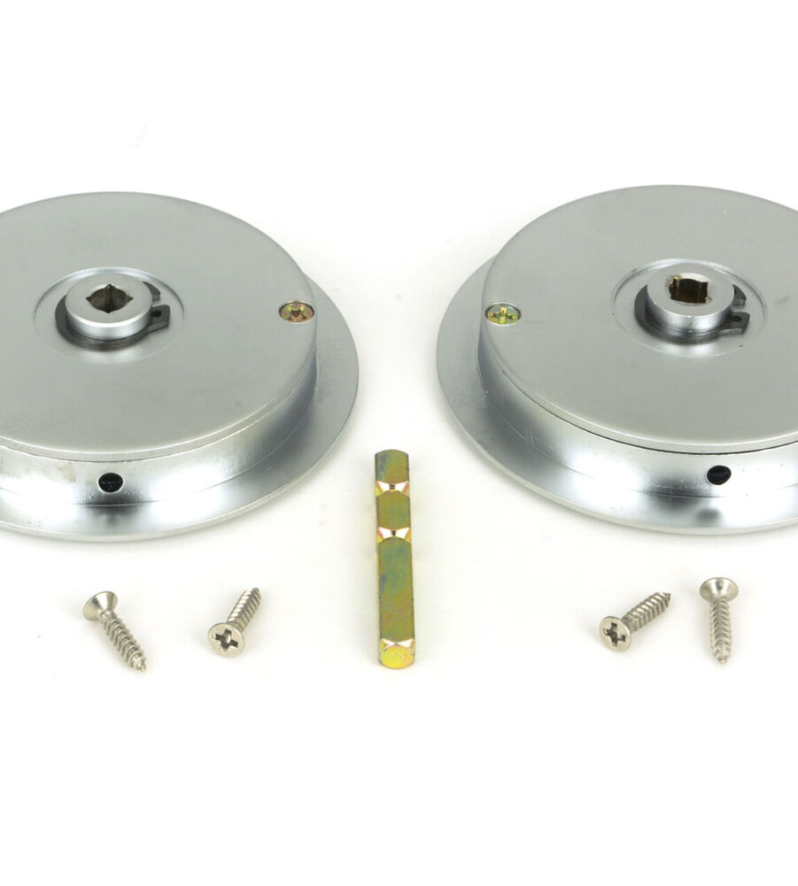 From The Anvil Satin Chrome 75mm Art Deco Round Pull - Privacy Set - Image 5