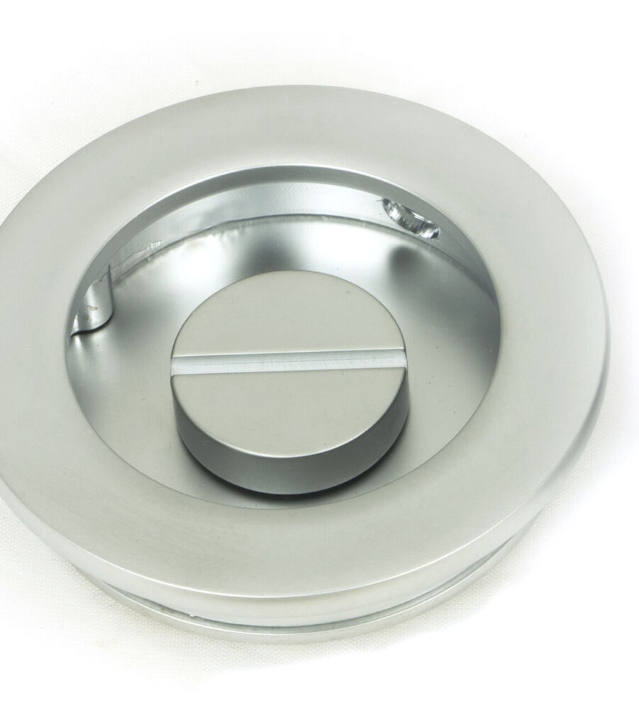 From The Anvil Satin Chrome 60mm Plain Round Pull - Privacy Set - Image 4