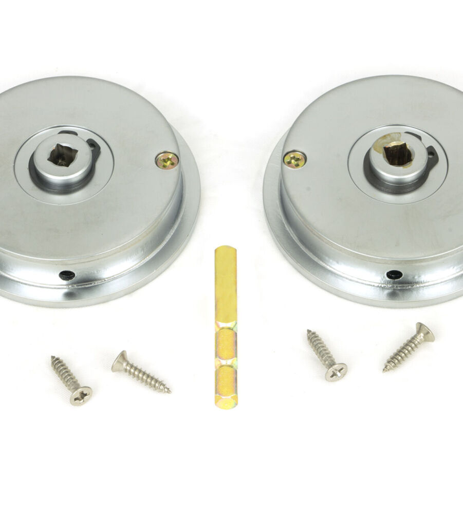 From The Anvil Satin Chrome 60mm Plain Round Pull - Privacy Set - Image 5