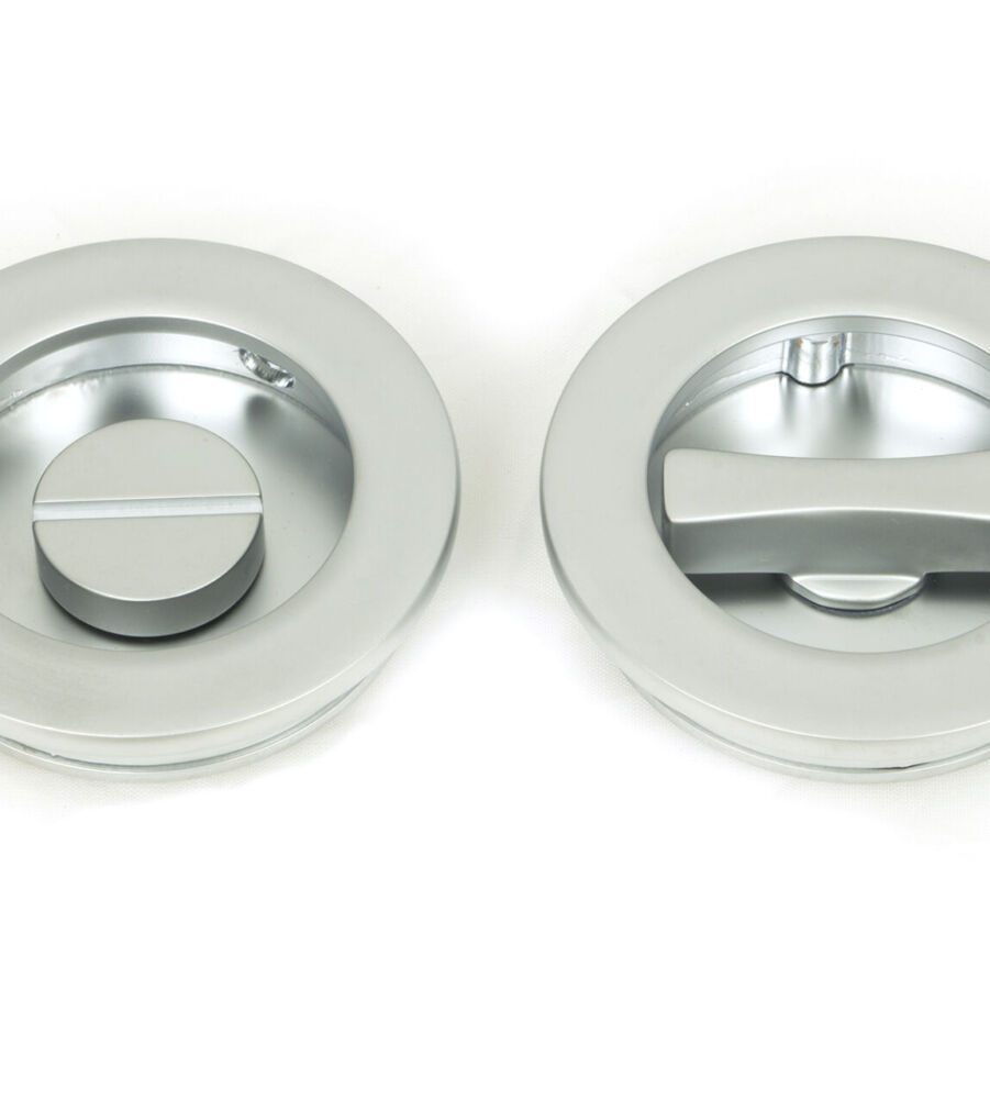 From The Anvil Satin Chrome 60mm Plain Round Pull - Privacy Set