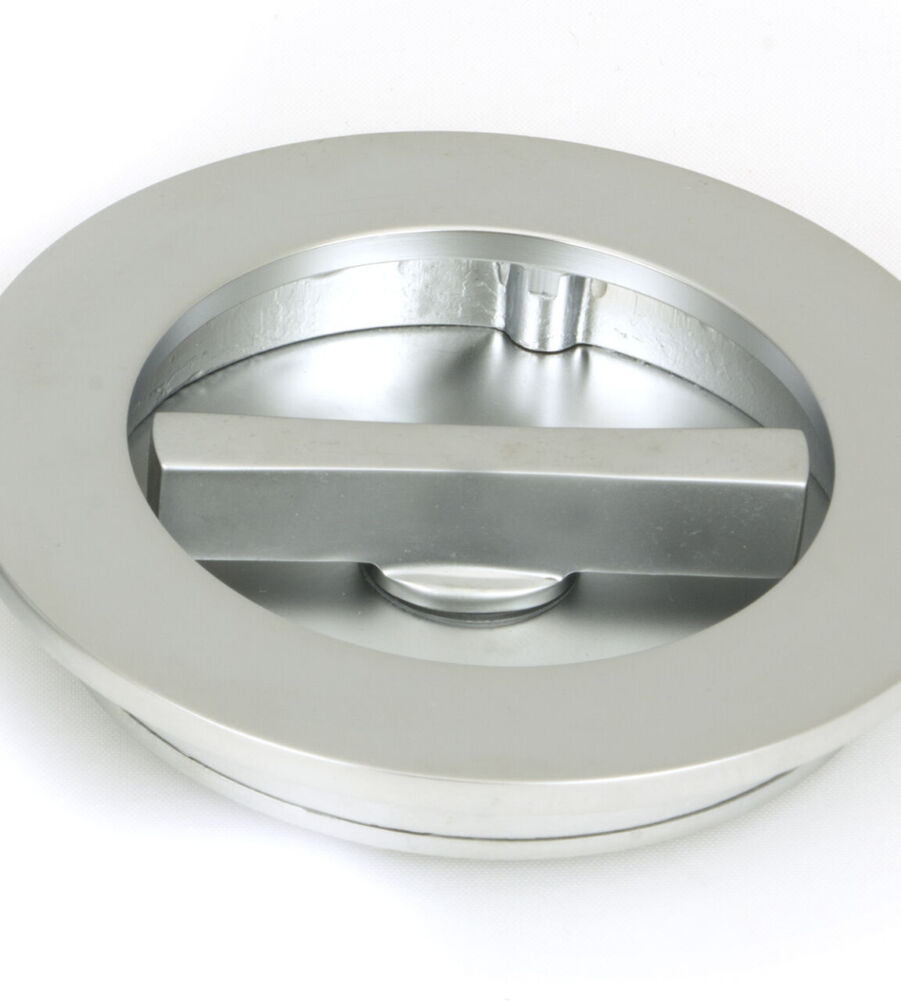 From The Anvil Satin Chrome 75mm Plain Round Pull - Privacy Set - Image 3