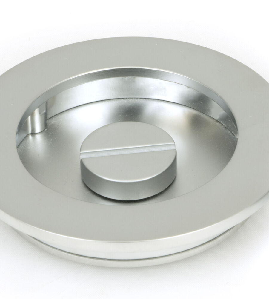 From The Anvil Satin Chrome 75mm Plain Round Pull - Privacy Set - Image 4