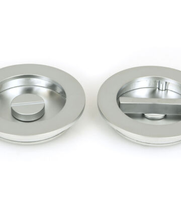 From The Anvil Satin Chrome 75mm Plain Round Pull – Privacy Set