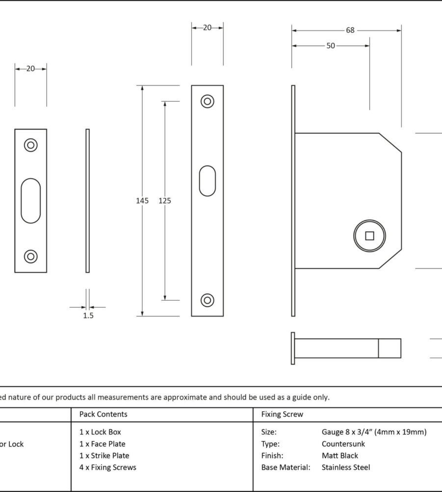 From The Anvil Matt Black 50mm Sliding Door Lock - Image 2