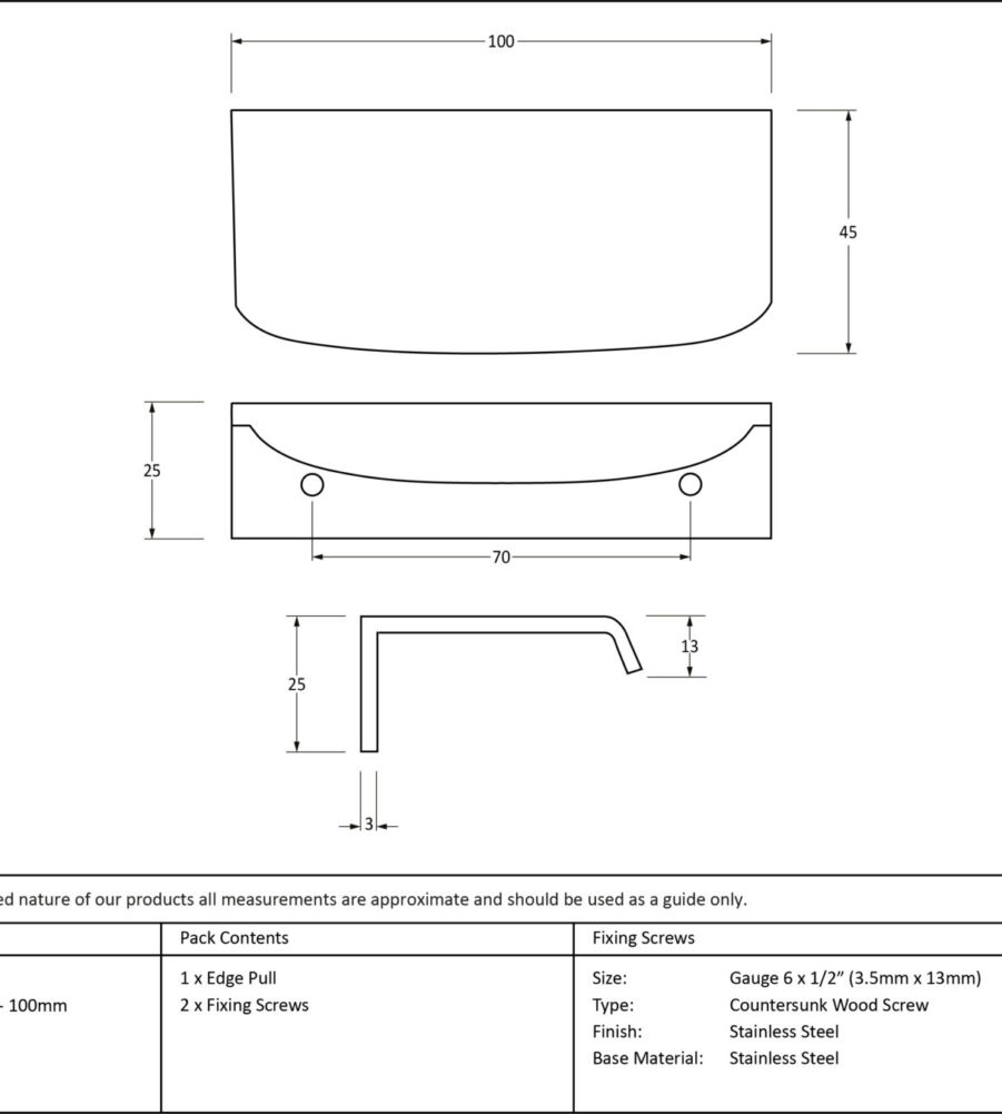 From The Anvil Satin Chrome 100mm Moore Edge Pull - Image 2