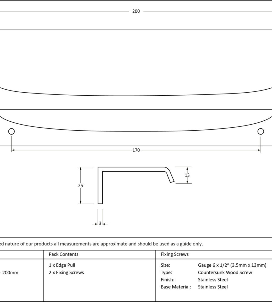 From The Anvil Satin Chrome 200mm Moore Edge Pull - Image 2