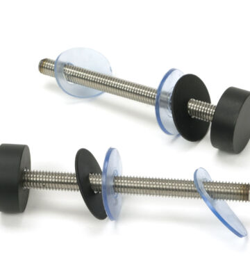 From The Anvil Matt Black SS (304) 100mm Bolt Fixings for T Bar (2) – Offset