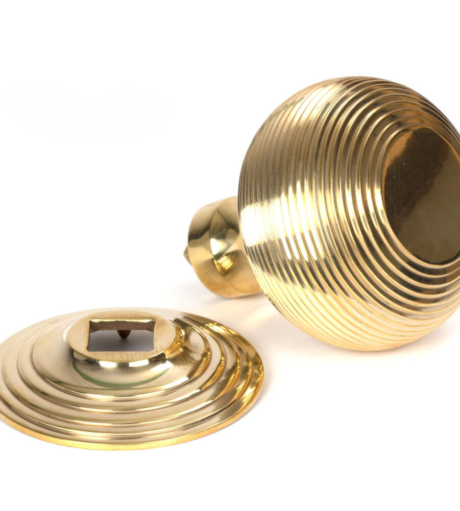 From The Anvil Polished Brass Beehive Centre Door Knob - Image 3