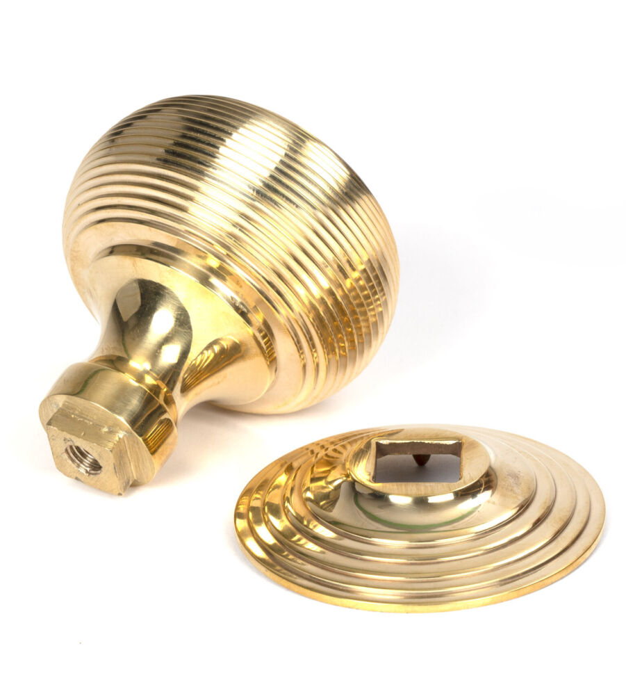 From The Anvil Polished Brass Beehive Centre Door Knob - Image 4