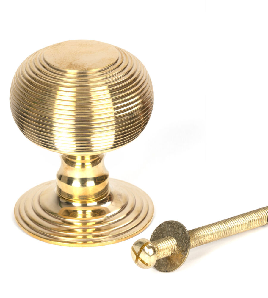 From The Anvil Polished Brass Beehive Centre Door Knob - Image 5