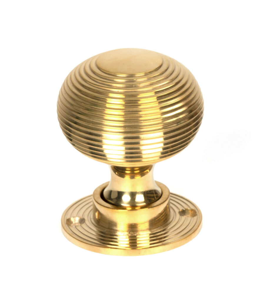 From The Anvil Polished Brass Heavy Beehive Mortice/Rim Knob Set - Image 3