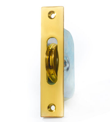 Endurance Square Sash Pulley Wheel 13/4” Wheel Polished Brass