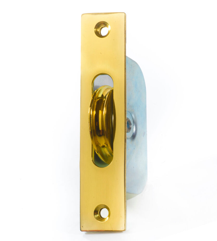 Endurance Square Sash Pulley Wheel 13/4'' Wheel Polished Brass