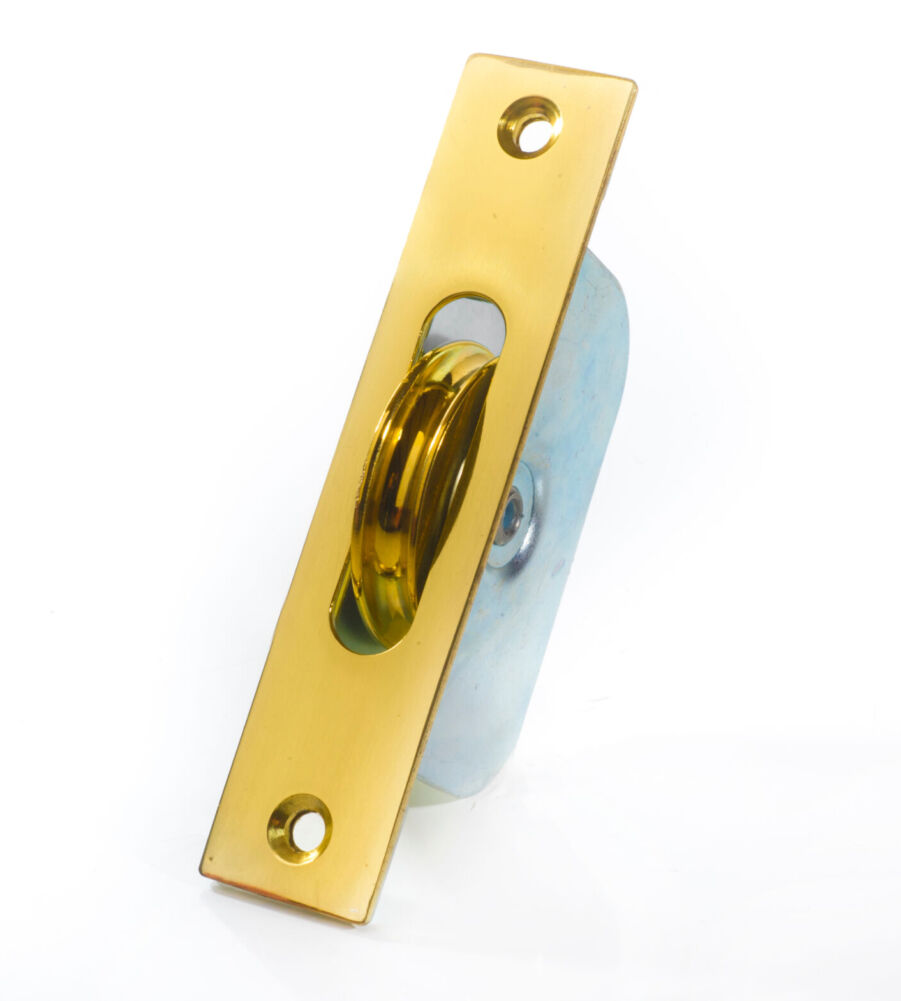 Endurance Square Sash Pulley Wheel 13/4'' Wheel Polished Brass - Image 3