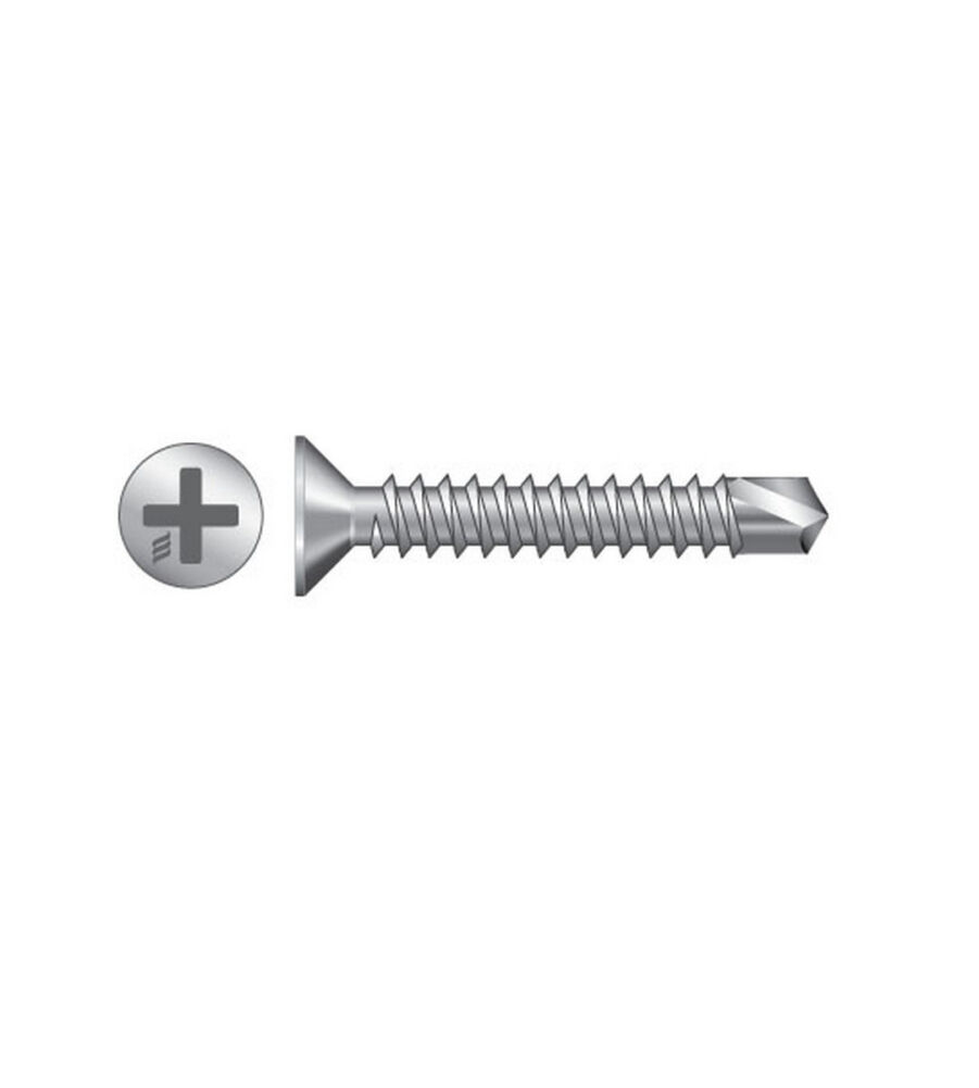 Rapierstar StarPVCU CSR 3.9 X 25 Csk S/Tapp Thrd S/Drill Point Carbon Steel Zinc Box/1,000