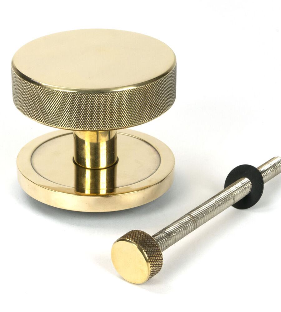 From The Anvil Aged Brass Brompton Centre Door Knob (Plain) - Image 2