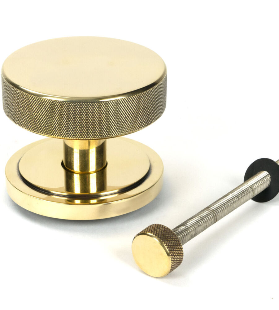 From The Anvil Aged Brass Brompton Centre Door Knob (Art Deco) - Image 2