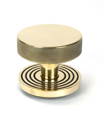 From The Anvil Aged Brass Brompton Centre Door Knob (Beehive)