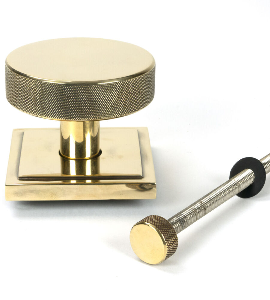 From The Anvil Aged Brass Brompton Centre Door Knob (Square) - Image 2