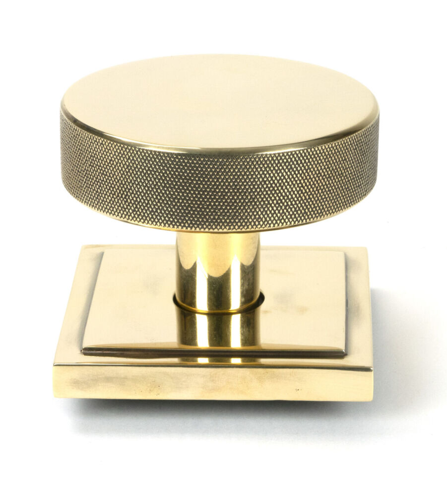 From The Anvil Aged Brass Brompton Centre Door Knob (Square)