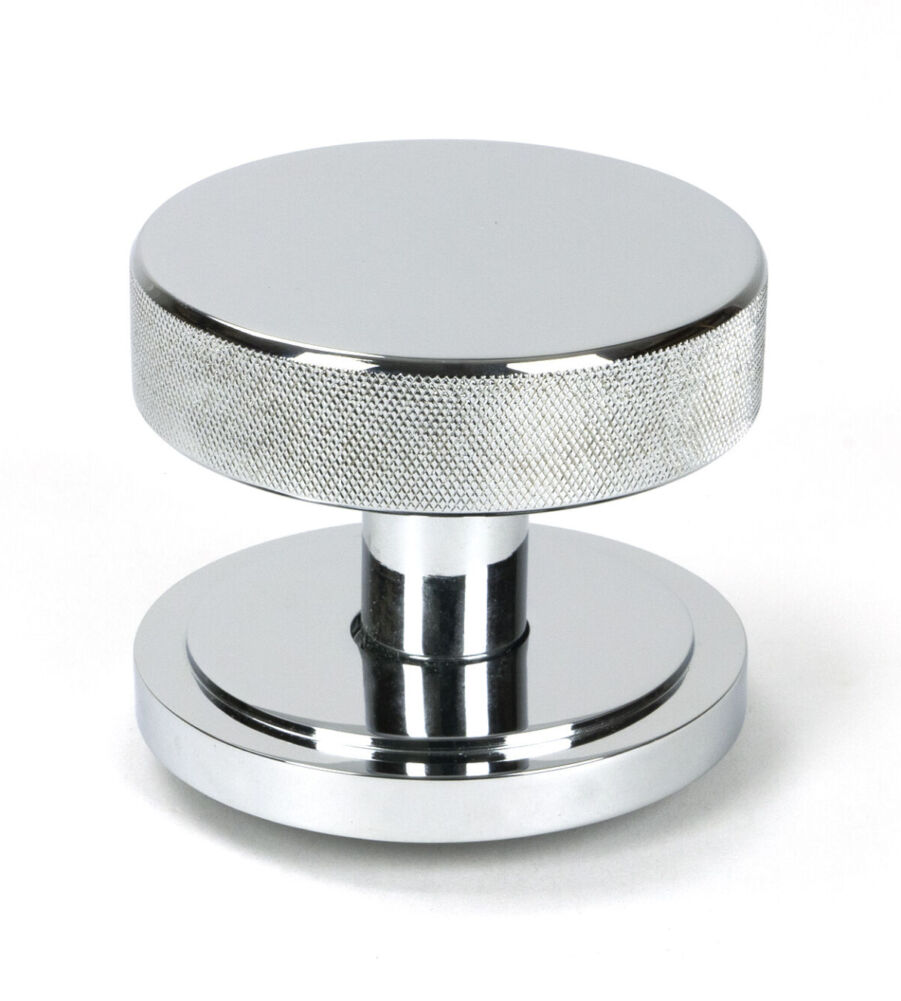 From The Anvil Polished Chrome Brompton Centre Door Knob (Art Deco)
