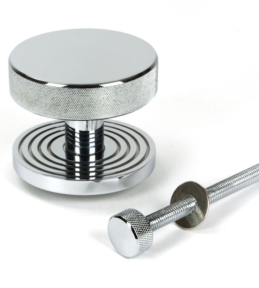 From The Anvil Polished Chrome Brompton Centre Door Knob (Beehive) - Image 2